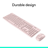 Logitech MK270 Wireless Keyboard and Mouse Combo 2.4GHz Full‑Size Spill‑Resistant Rose